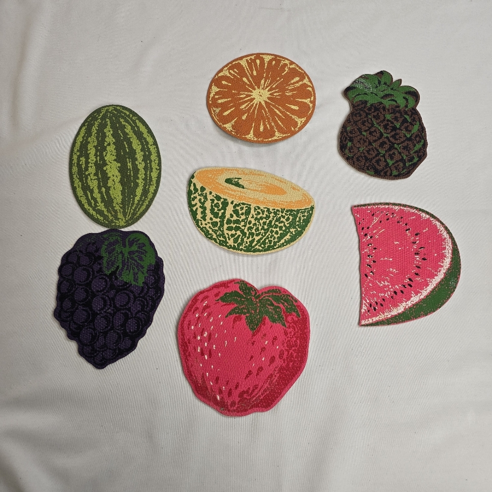 Vintage Mid Century Stotter Pop Art Fruit Coasters MCM 1950's